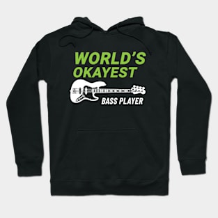 World's Okayest Bass Player J-Style Bass Guitar Dark Theme Hoodie